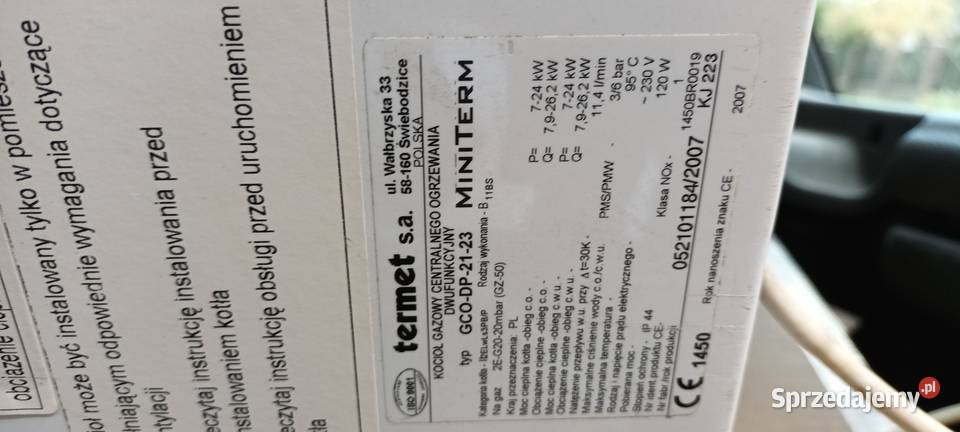 Termet GCODP 2123 MiniTerm otwkomspal części gaz Piece i kominki Piaseczno