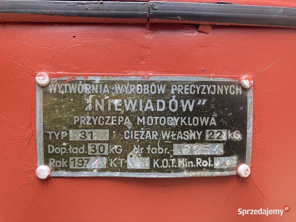 Przyczepa motocyklowa Niewiadów N31 31 WSK Junak