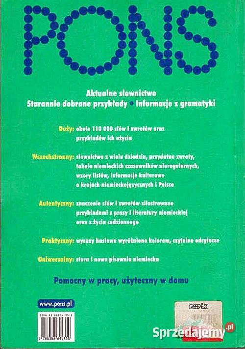 DUŻY SŁOWNIK NiemieckoPolski Pons wyd Chorzów sprzedam