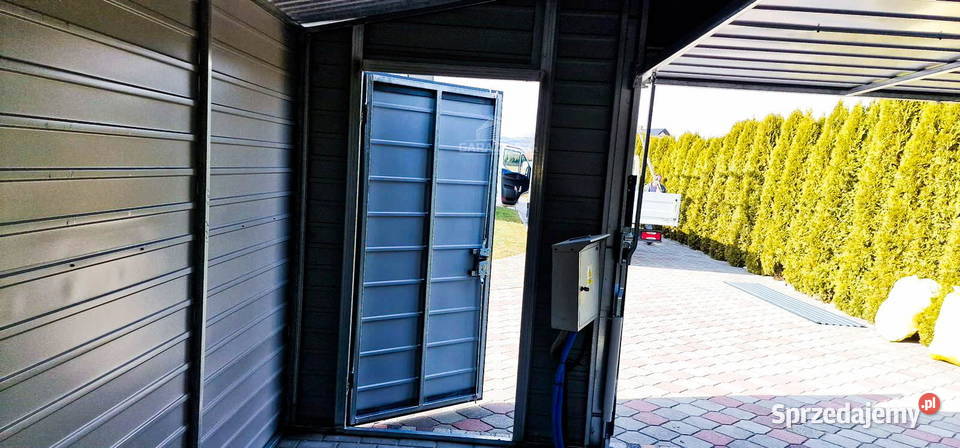 GARAŻ BLASZANY 5m x 6m BRAMA DRZWI OKNO ANTRACYT