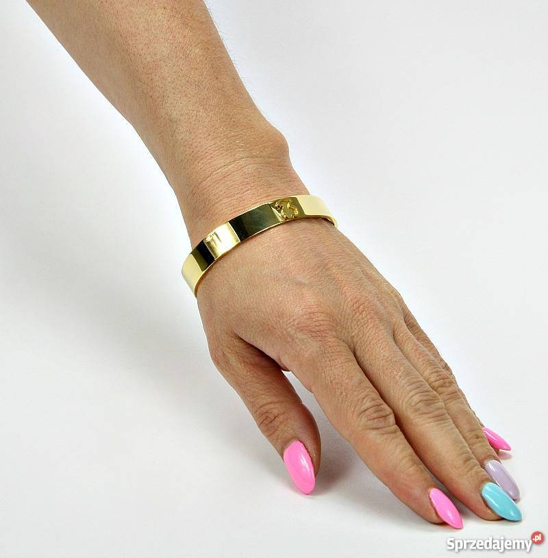 Sztywna Złota Bransoletka Logo Tous Nowość dolnośląskie Wrocław