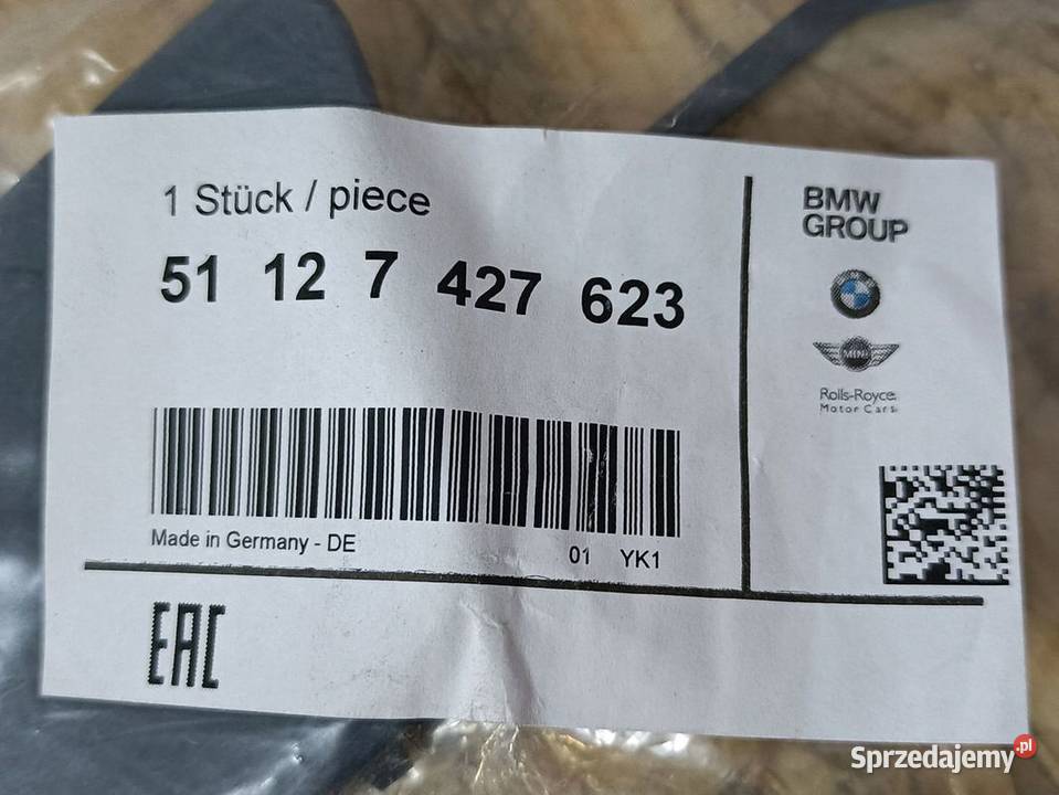 BMW 7 G11 G12 OSŁONA ZAŚLEPKA HAKA ZDERZAK TYŁ osobowe Pleszew