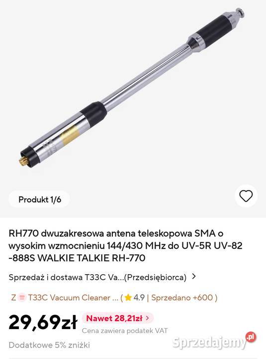 Antena teleskopowa do Baofeng Chróścina sprzedam