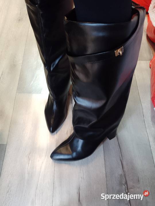 43 Czarne zdobione Kozaki kowbojki wieczorowe 28cm Kraków