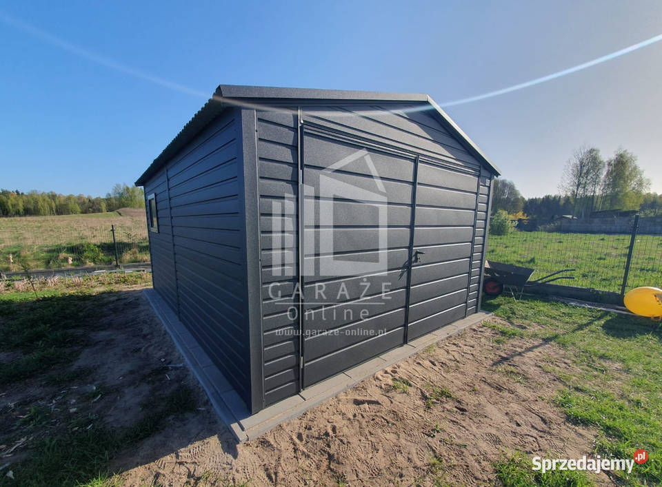 Garaż Blaszany 4x5 Brama dwuskrzydłowa okno Łódź