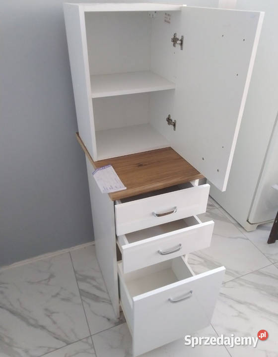 Szafka kuchenna szuflady białybiały połysk blat Przemyśl sprzedam