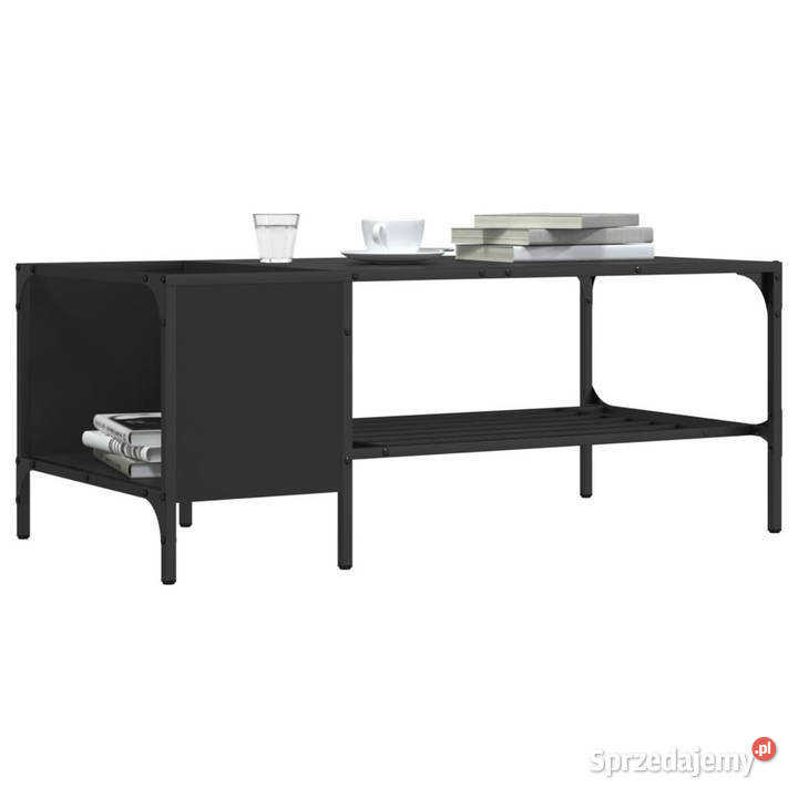 Stolik kawowy z półką czarny 100x51x40 WM837732 Warszawa