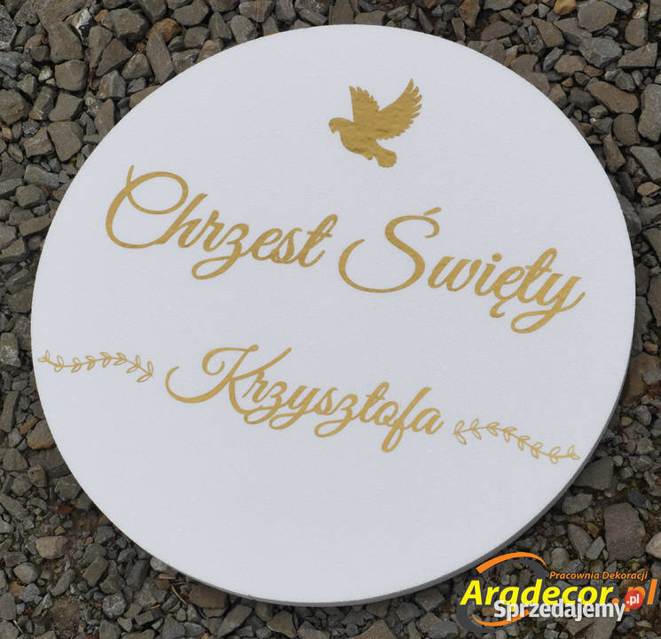 Chrzest Święty Styropianowe koło z imieniem Dębna