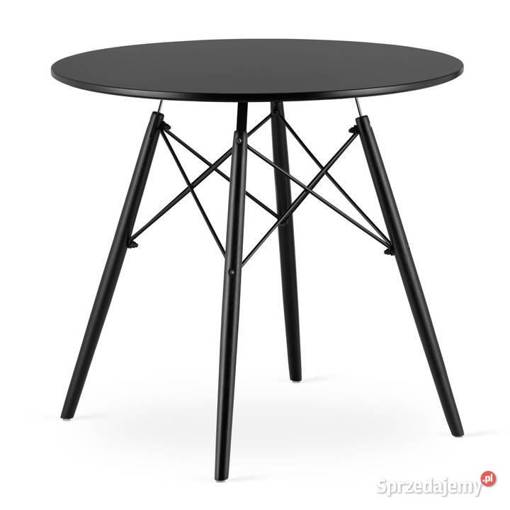 Stół okrągły 80 drewniany nowoczesny czarny Smogorzów