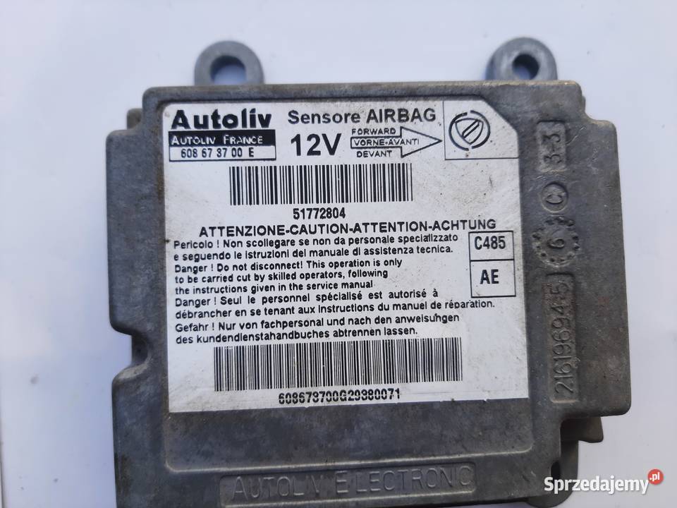 Sensor moduł poduszek Air Bag Fiat Doblo FL