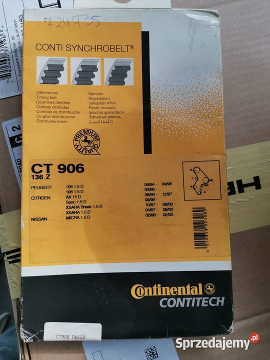 pasek rozrząd CT 906 15D Peugeot Citroen Nissan osobowe Części mazowieckie Warszawa