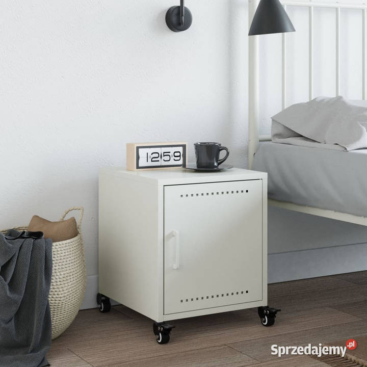 Szafka nocna biała 36x39x435 stal WM846624 sprzedam