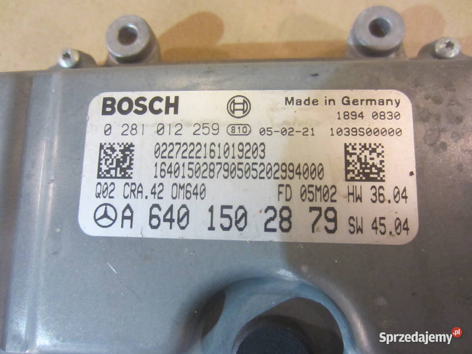 Komputer sterownik silnika A6401502879 mercedes Układ elektryczny Szczecin sprzedam