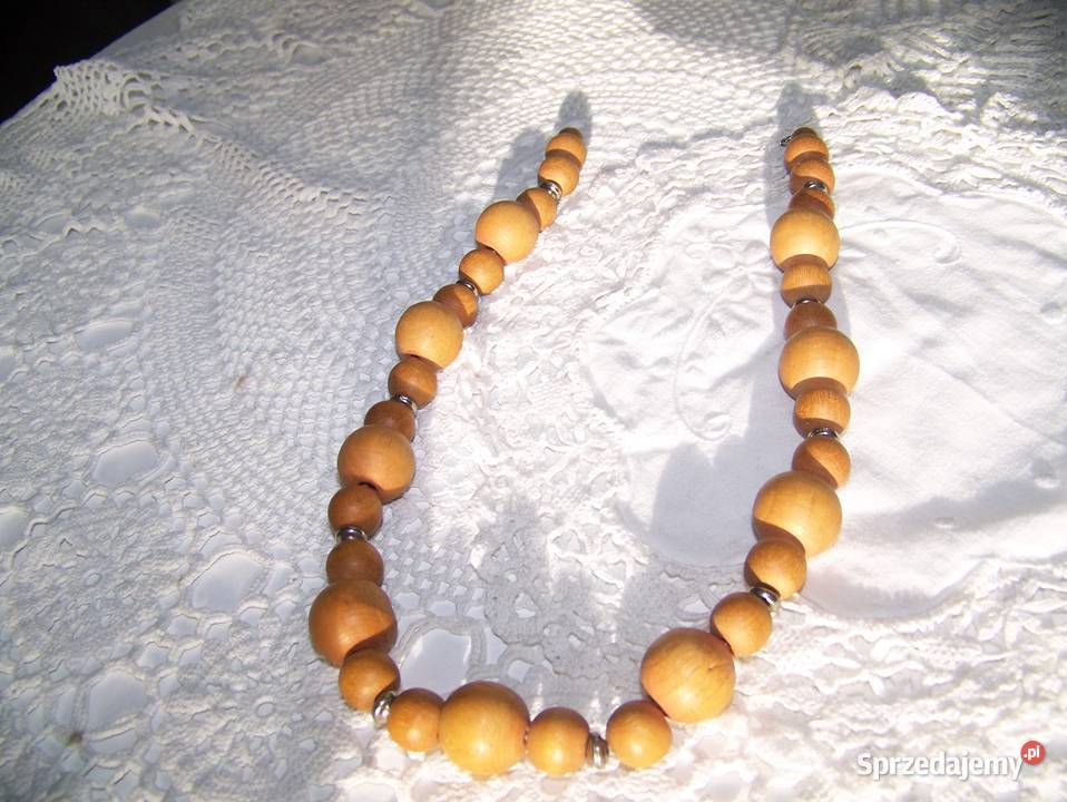 korale drewniane 45 Zegarki i Biżuteria