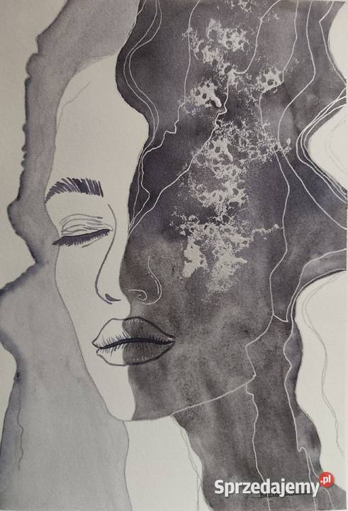 Oryginalna akwarela Srebrny oddech A4 Autentyk Malarstwo łódzkie Aleksandrów Łódzki
