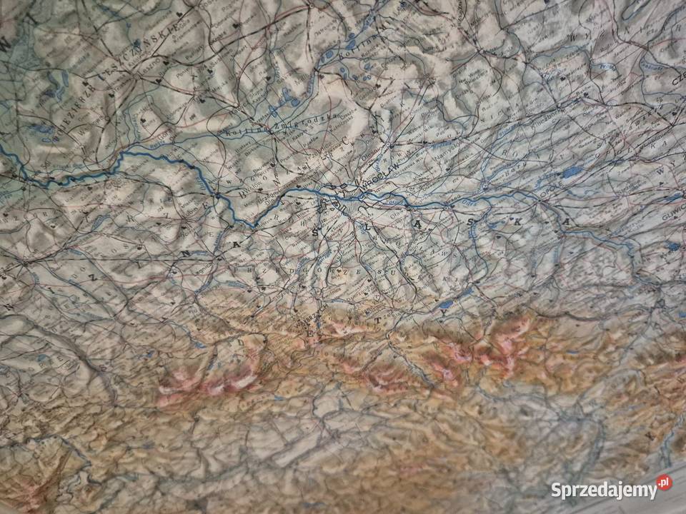 Mapa wypukła Polski z 1986 roku Rok wydania 1986 Piekary Śląskie