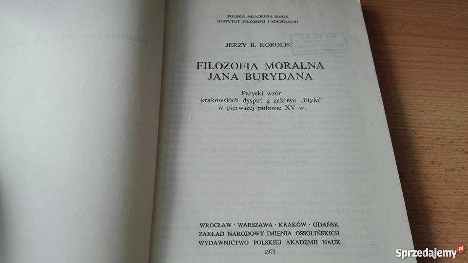 Filozofia moralna Jana Burydana paryski wzór Książki naukowe i popularnonaukowe Gdańsk