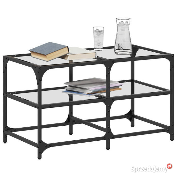 Stolik kawowy ze szklanym blatem 785x40x45 stal sprzedam