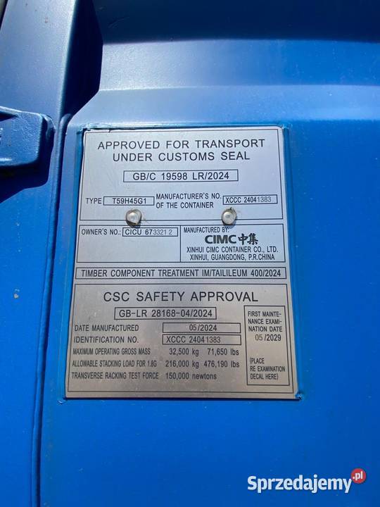 Kontener magazynowy 40 HC 12 metrowy morski Gdańsk