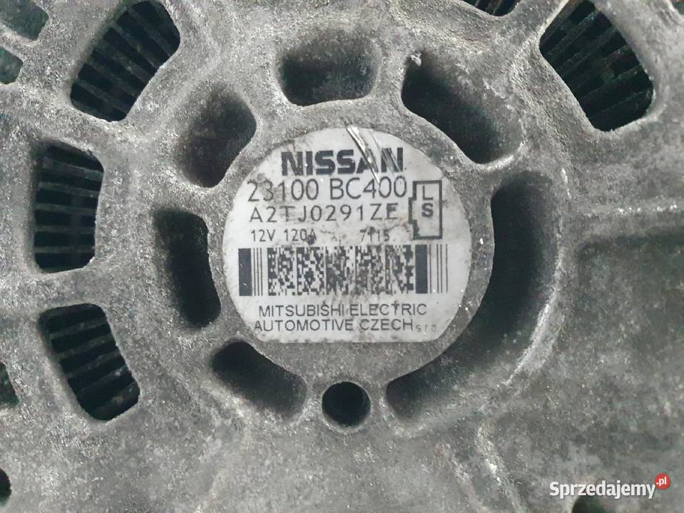 ALTERNATOR Nissan Qashqai 16 16V 23100BC400A Układ elektryczny silnika