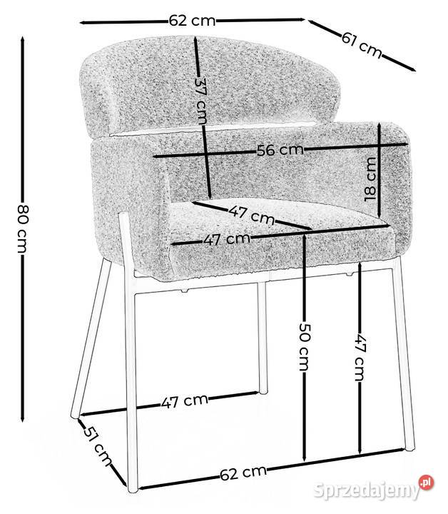 Krzesło Tapicerowane Bolzano Boucle Ciemnobeżowe wielkopolskie Tarchały Małe