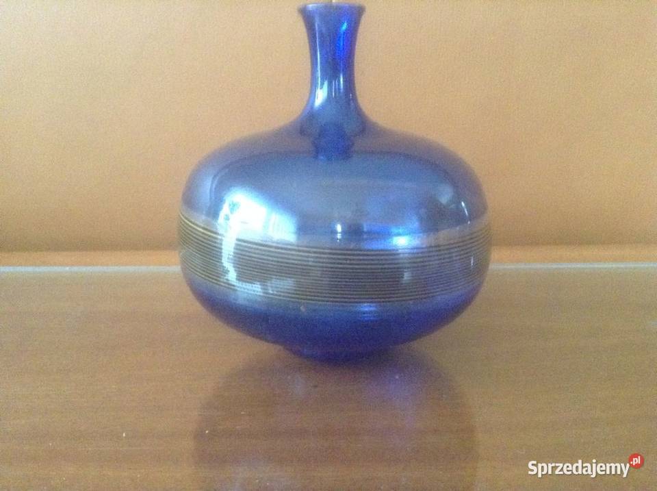 Wazonik ze szkła kobaltowego lata 6070 Opole sprzedam