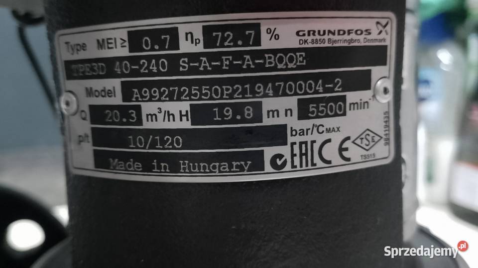 Pompa obiegowa CO kołnierzowa Grundfos TPE3D Płachty