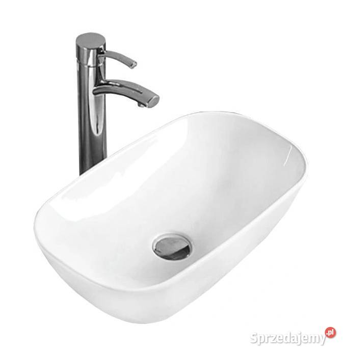 Umywalka Ceramiczna Nablatowa 45x25 Biała