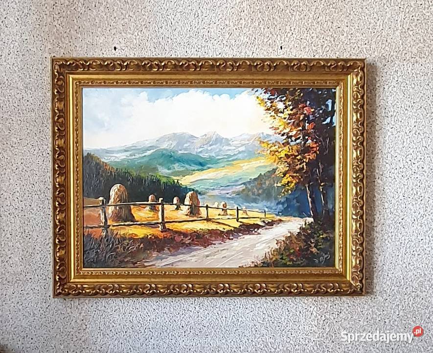 Duży obraz olejny ręcznie malowany Nowy Sącz sprzedam