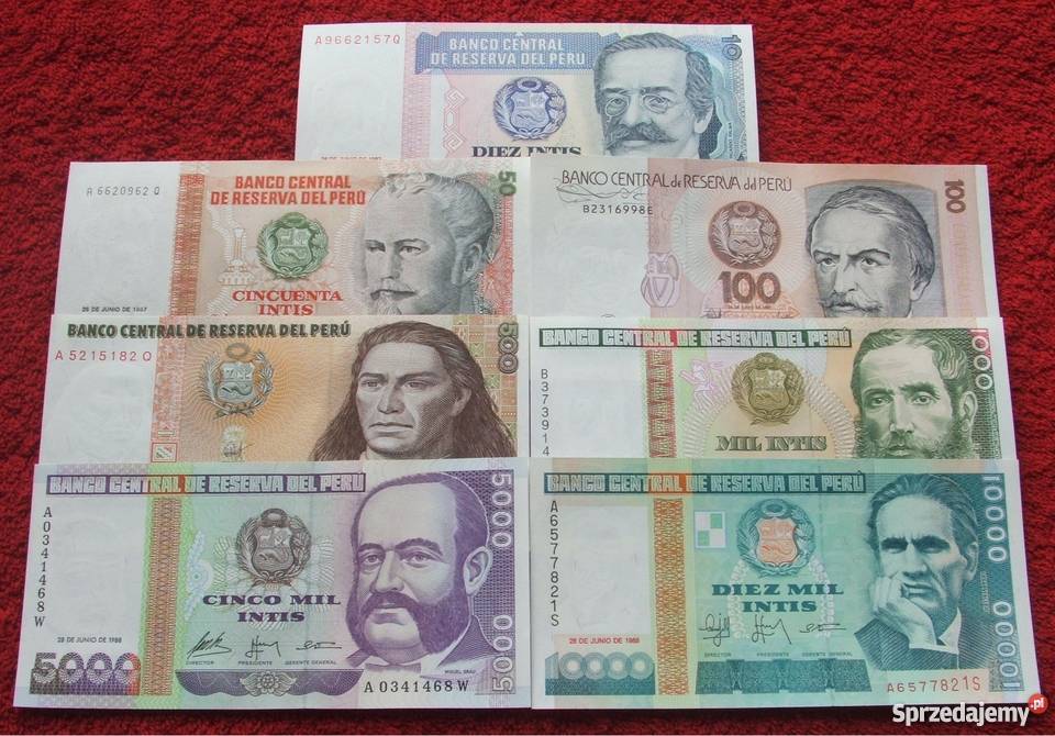 PERU Kolekcjonerskie Banknoty Zestaw 7 sztuk UNC Numizmatyka Katowice sprzedam