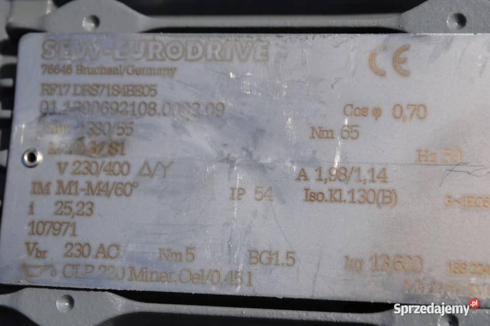 Motoreduktor kołnierzowy 037kw 55obr z hamulcem