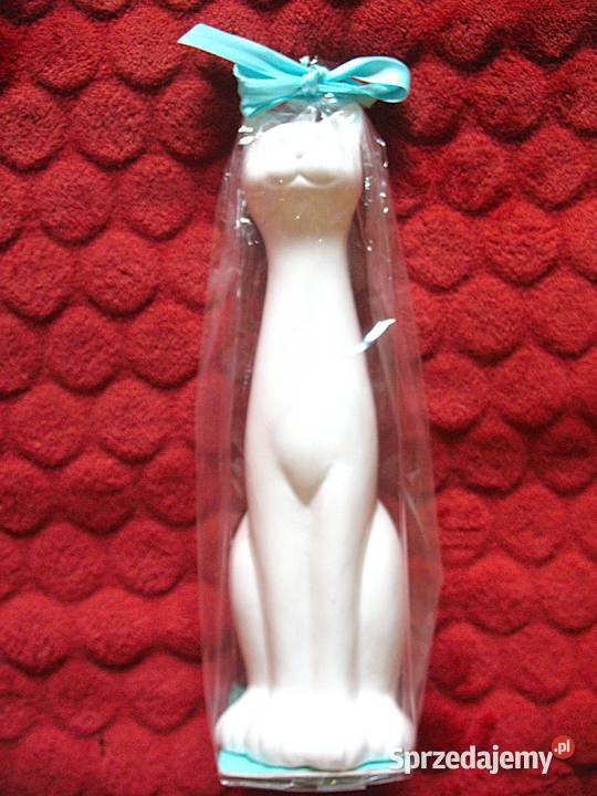 Kot biały średnia figurka porcelana 25 x 8 x 8 biały Siedlce