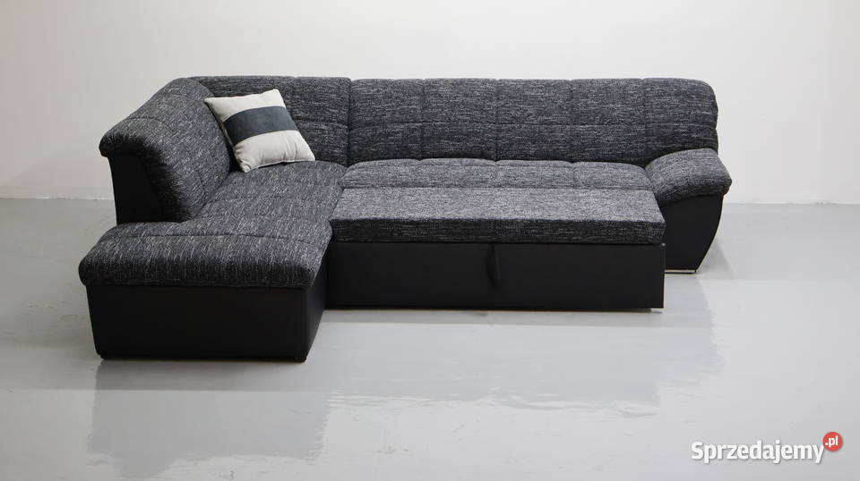 TPD Narożnik z funkcją spania czarny kolor wielkopolskie Poznań