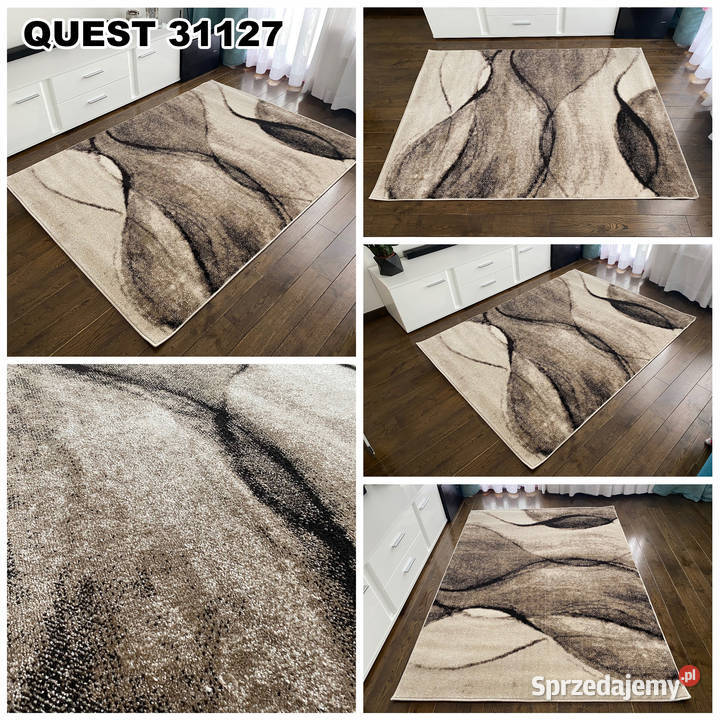 GĘSTY DYWAN 120X170 QUEST 31127 RÓŻNE WYMIARY beżowy Białystok