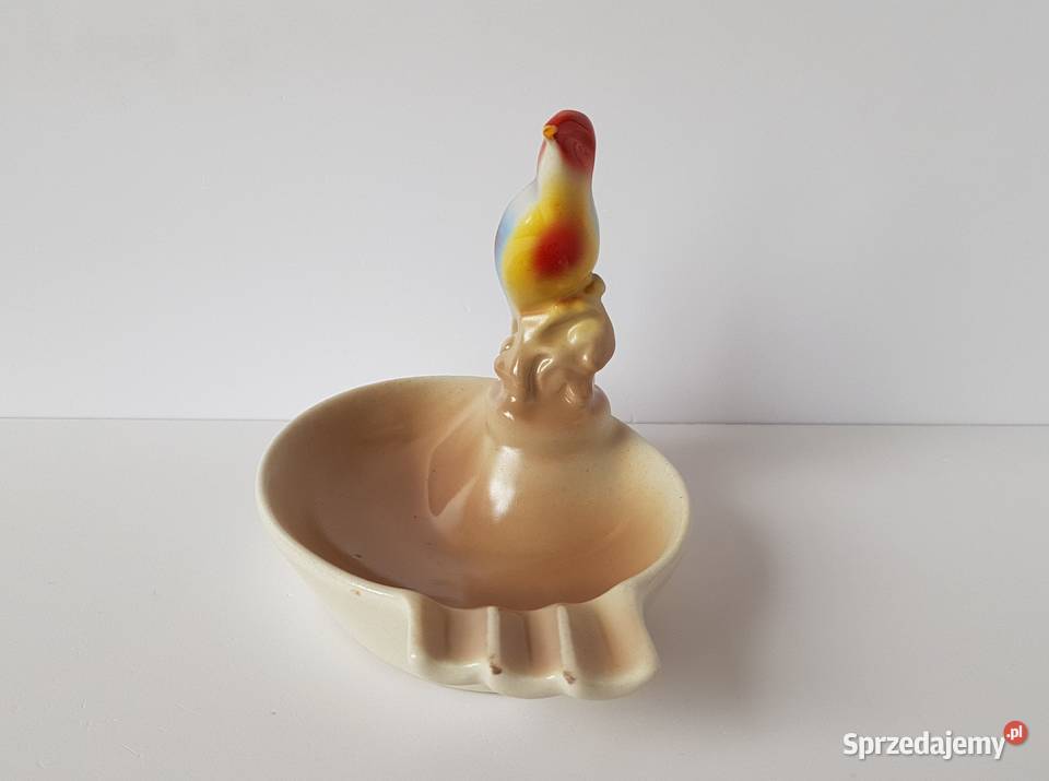 Popielniczka z ptaszkiem ptak Chodzież porcelit Dąbrowa Górnicza