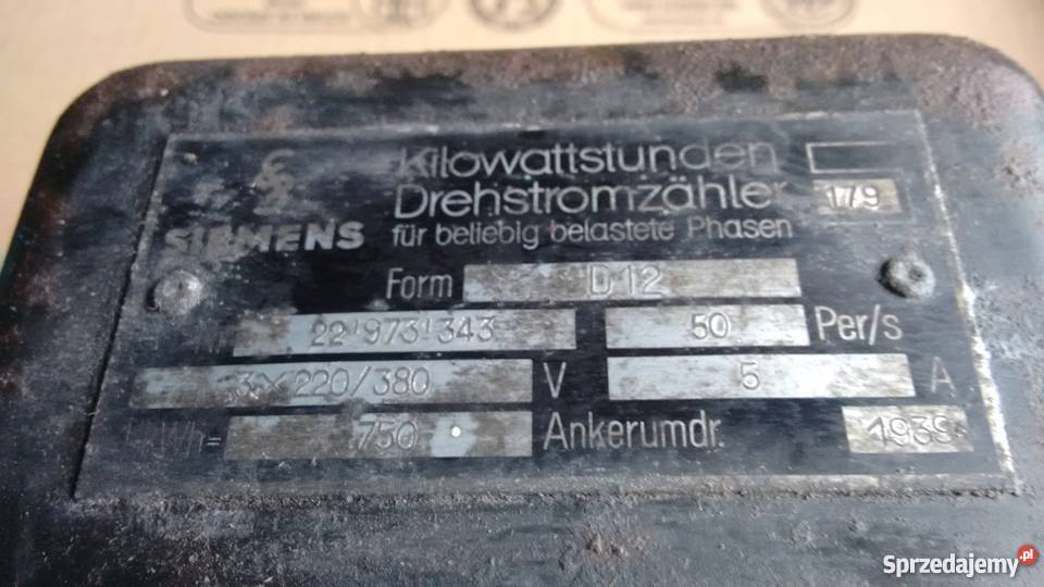 Licznik energii elektrycznej Simens 1939r 657 Stalowa Wola sprzedam
