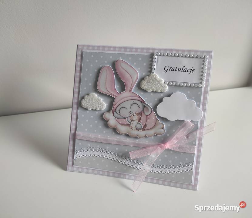 Kartka ręcznie robiona Narodziny urodziny Łódź