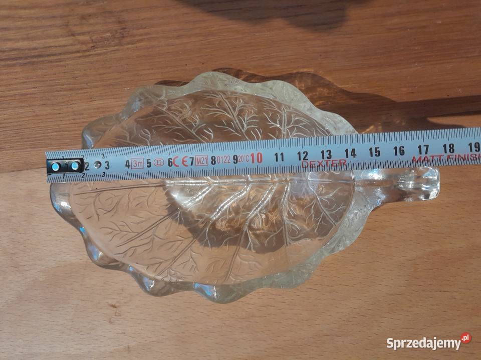 Stara szklana miseczka liść listek zabytek PRL Dąbrowa Górnicza