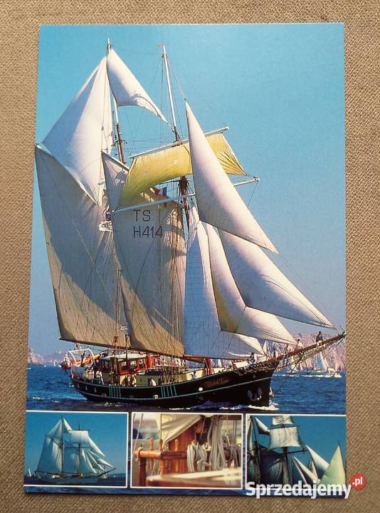 ŻAGLOWIEC Z ROZWINIĘTYMI NA WIETRZE ŻAGLAMI Piszczac sprzedam