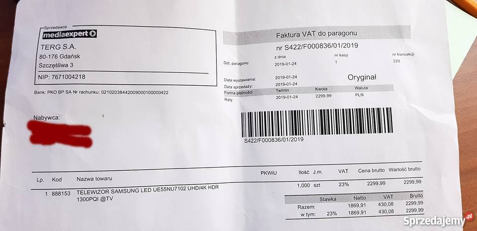 Telewizor LED 55 SAMSUNG UE55NU7102 4K UHD Gdańsk