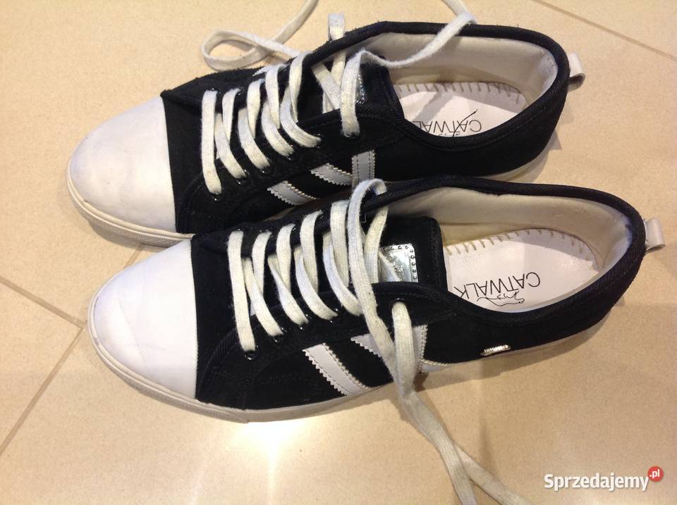 Trampki Tenisówki Skórzane r 37 czarne zamszowe lubuskie Nowa Sól