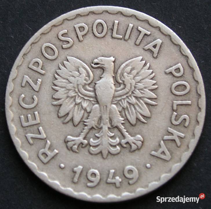 POLSKA 1 ZŁOTY 1949 MIEDZIONIKIEL Łódź