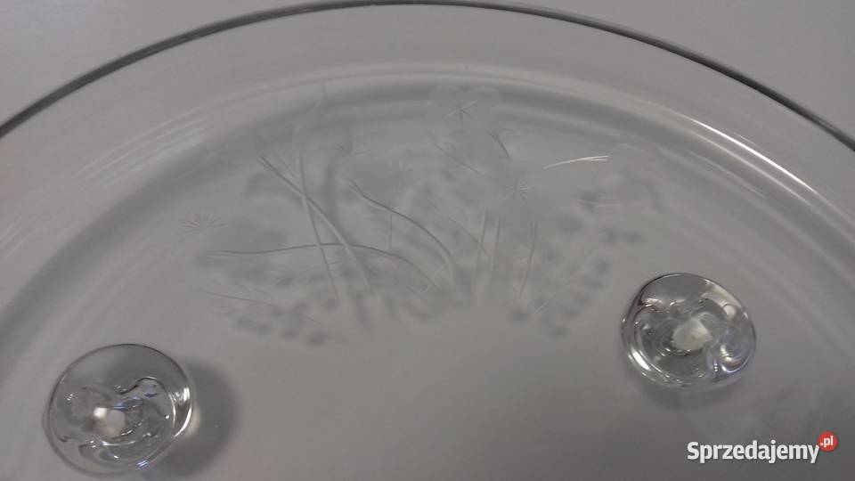 Patera szklana okrągła ze szlifem Vintage do Kraków sprzedam