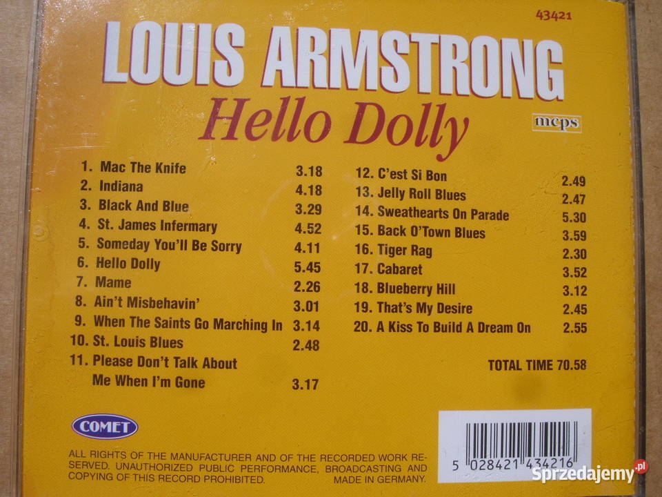 Płyta CD Jazz LUIS ARMSTRONGHELLO DOLY 1 płyta Wołów
