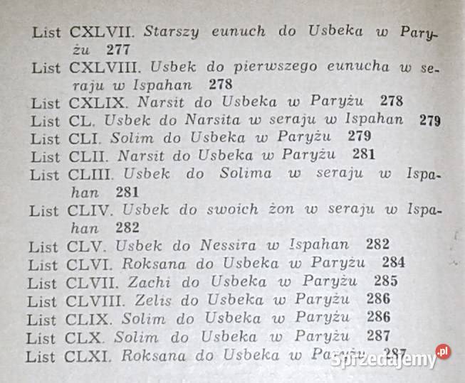 Listy perskie Charles de Montesquieu twarda Chełm