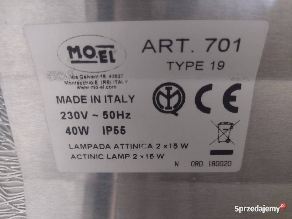 Lampa owadobójcza lepowa Moel art701 lepy Chojnice