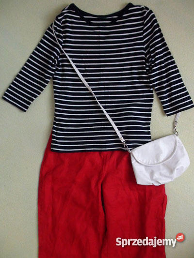 HM SPODNIE LEN CZERWONE NA LATO Rozmiar 36(S) Łódź