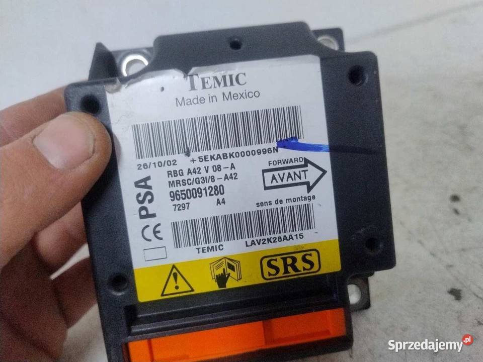 MODUŁ SENSOR AIRBAG CITROEN C3 9650091280 Części samochodowe