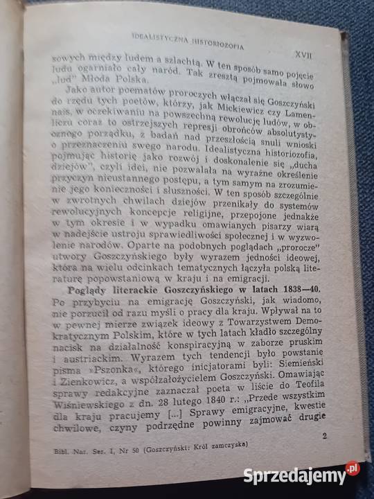 Seweryn Goszczyński Król Zamczyska Zakł Nar im Antykwariat Koźminek