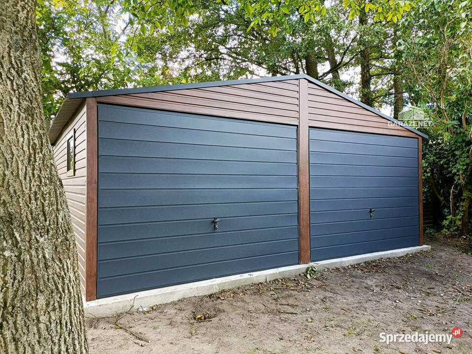 GARAŻ BLASZANY 6m x 55m DWUSPAD 2x BRAMA OKNO Łapanów
